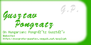 gusztav pongratz business card